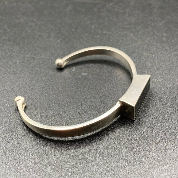 Unusual Sterling Silver & Poured Resin Handcrafted Cuff Bracelet Signed STER PC. - Picture 7 of 8